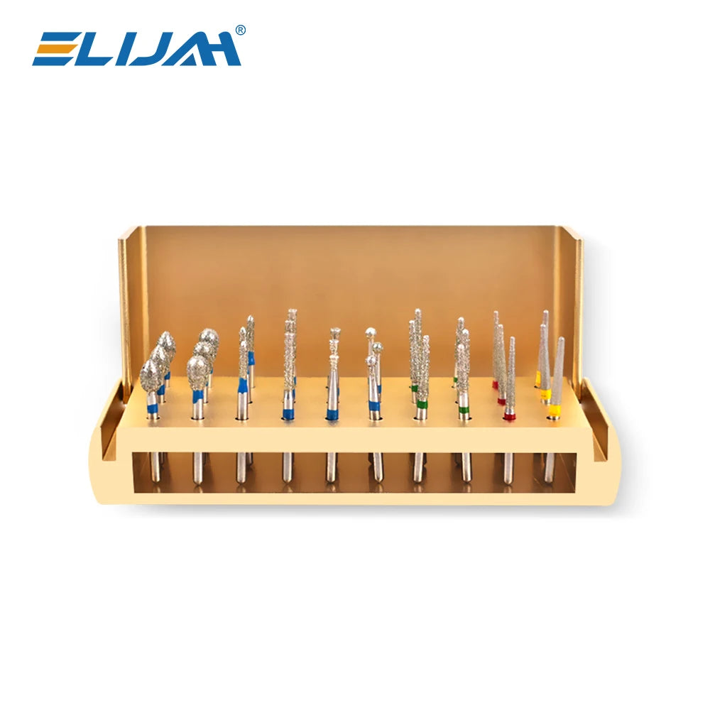Diamond Bur Set 30pc – High Speed Rotary Drill Bits with Sterilization Block | Gearelo