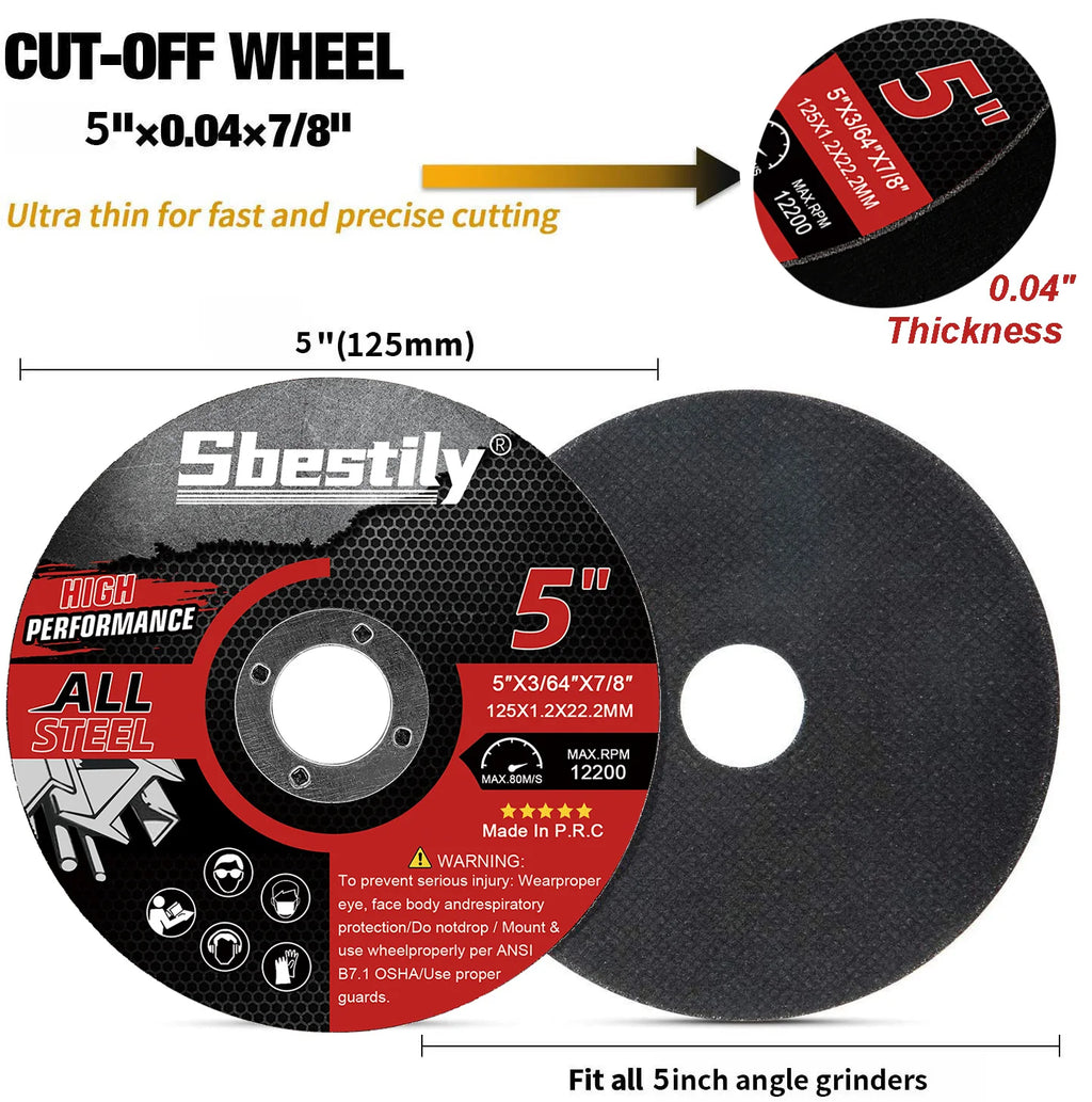125mm Resin Circular Cutting Disc – Metal Cutting Angle Grinder Blade, Multi-Pack | Gearelo