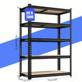 Heavy Duty Garage Shelving 72"/60"H – 2000lb Adjustable Metal Shelves – 60 H Black | Gearelo