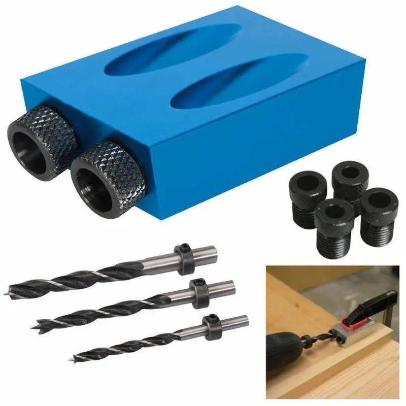 Pocket Hole Jig 15° Drill Guide – DIY Oblique Hole Carpenter Locator Set | Gearelo