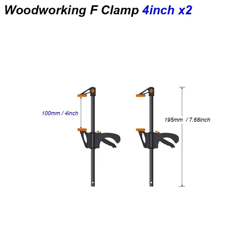 F-Clamp Woodworking Set – Quick-Release Ratchet Speed Squeeze Clamp | Gearelo