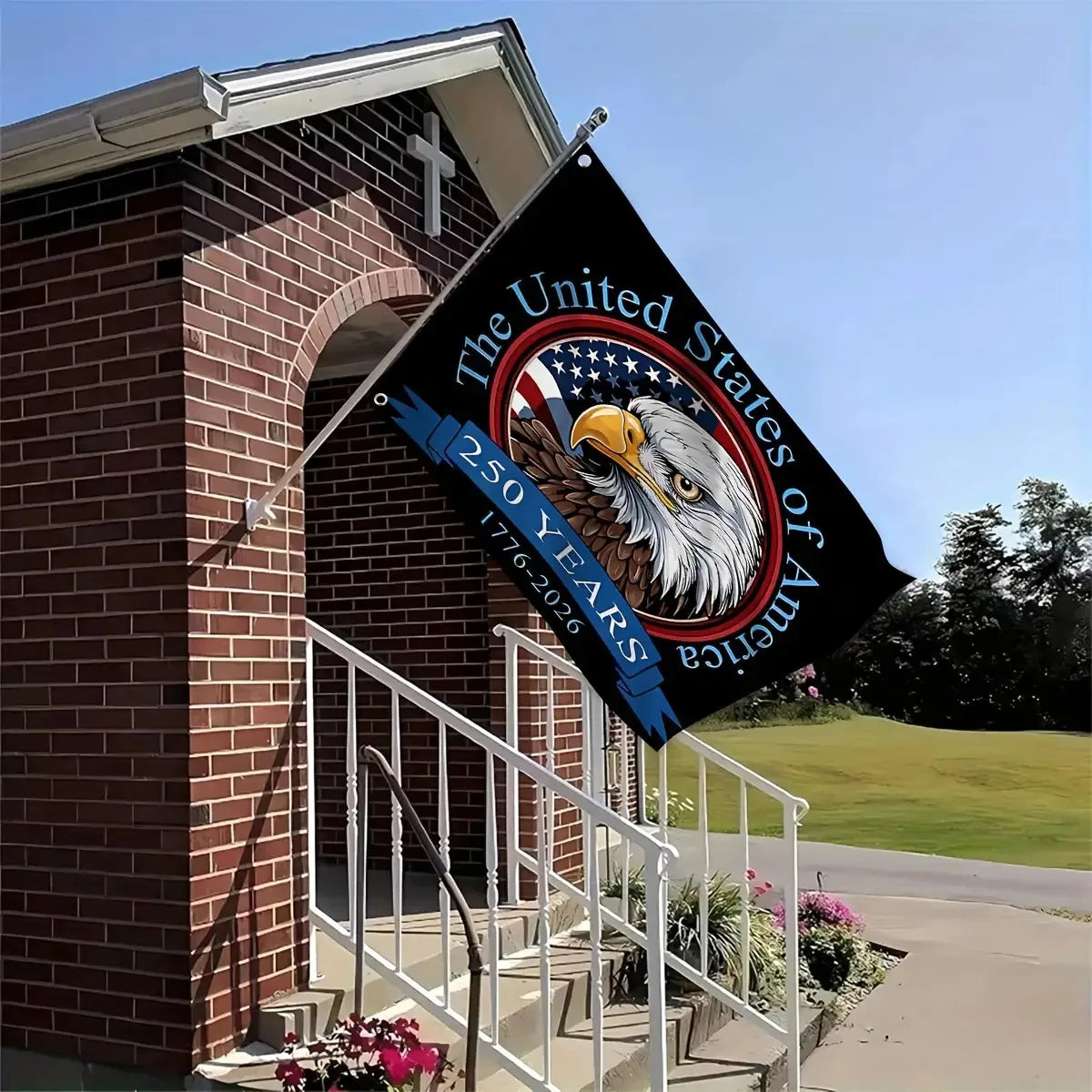 250th Anniversary Independence Flag – 1776–2026 Patriotic Bald Eagle Indoor/Outdoor | Gearelo
