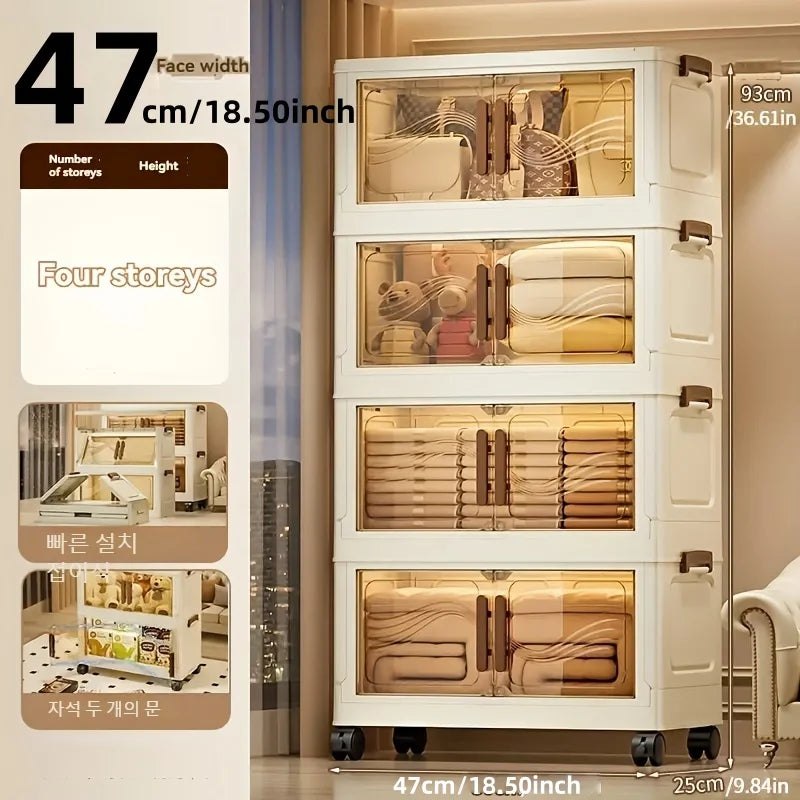 Foldable Storage Box with Clear Door – Clothes, Books & Toy Organizer | Gearelo