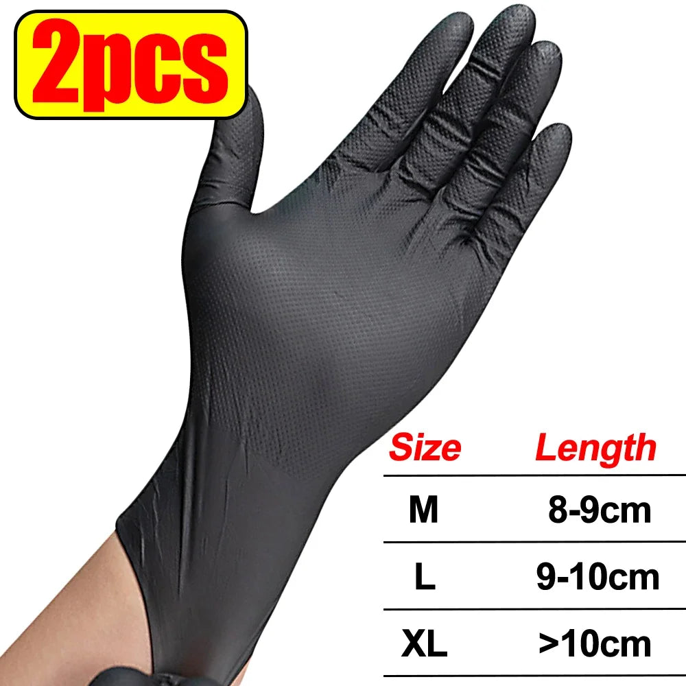 Heavy Duty Nitrile Gloves 8-Mil – Extra Thick Mechanic & Garden – Orange- 2pcs | Gearelo