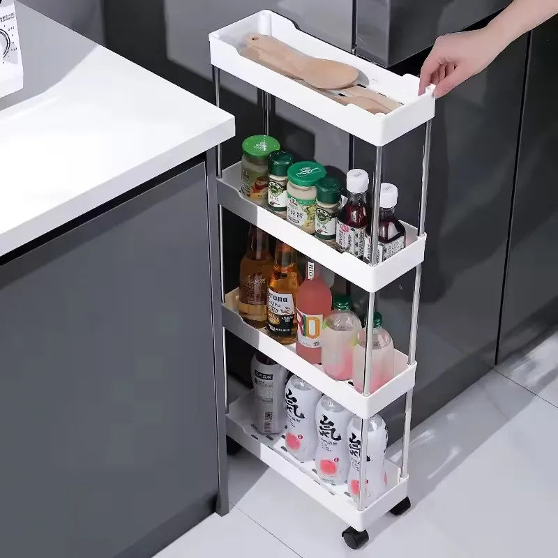 Narrow Floor Cabinet – Slim Storage Shelf for Kitchen & Bathroom – MULTI | Gearelo