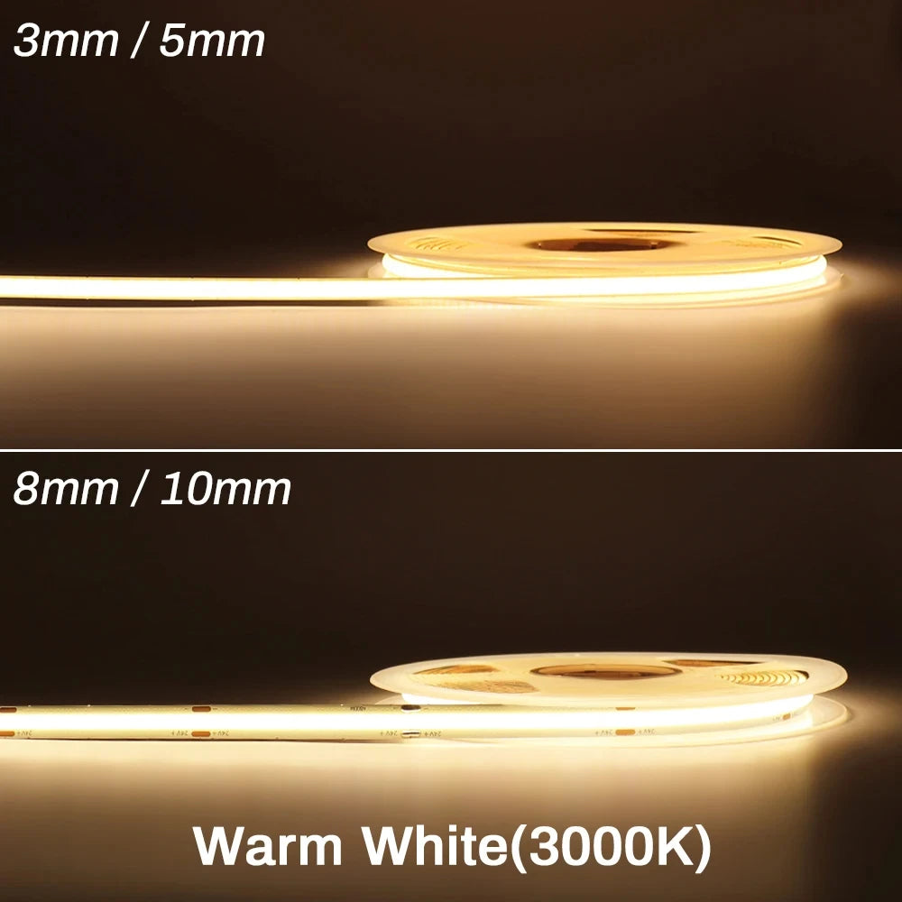 COB LED Strip Light 12V/24V Dimmable – Flexible Tape, Multiple Colors – 24V | Gearelo