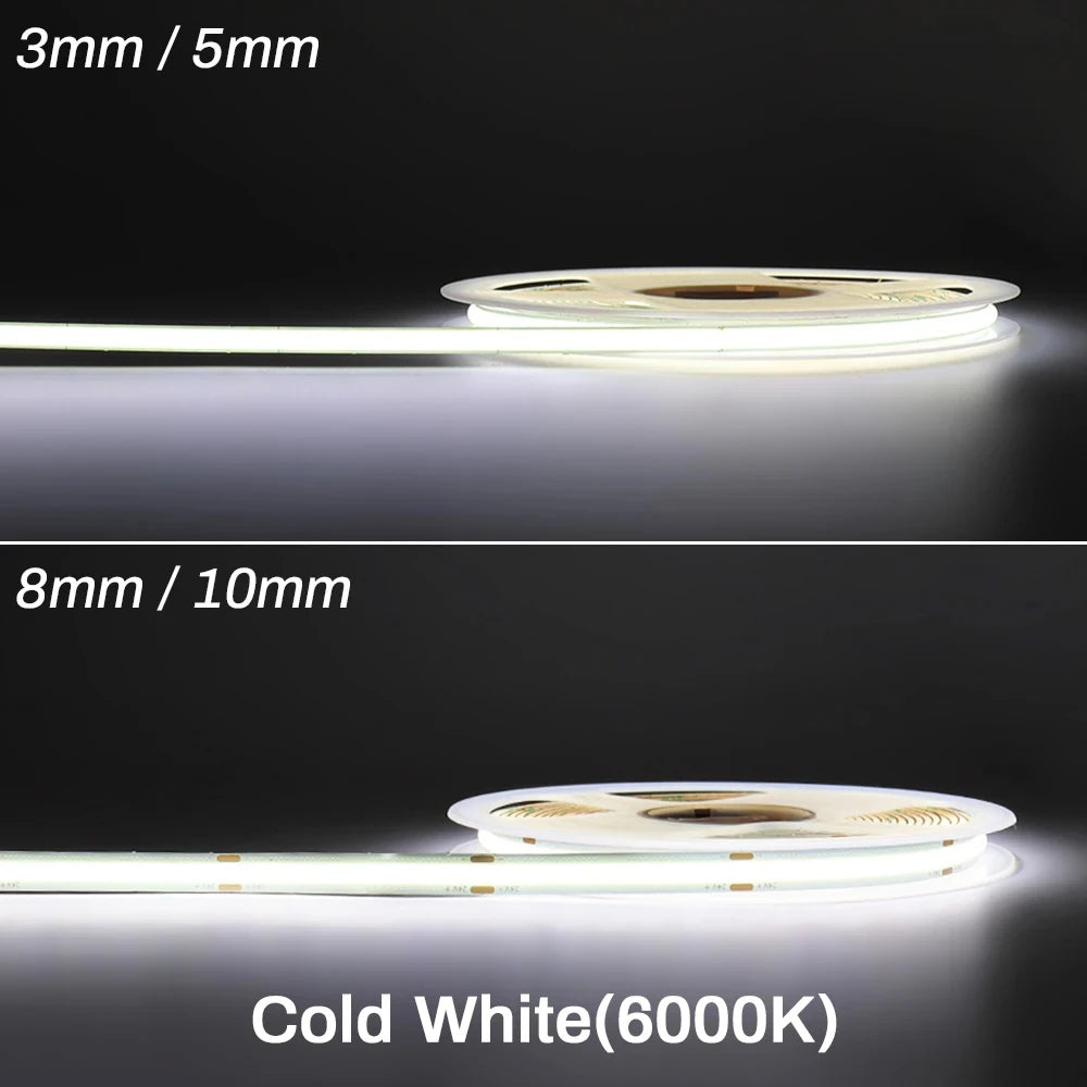 COB LED Strip Light 12V/24V Dimmable – Flexible Tape, Multiple Colors – 12V | Gearelo
