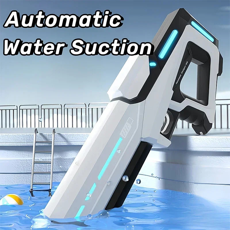 Electric Auto-Spray Water Gun – Rechargeable Soaker for Kids & Adults – Pearl White – Pro | Gearelo