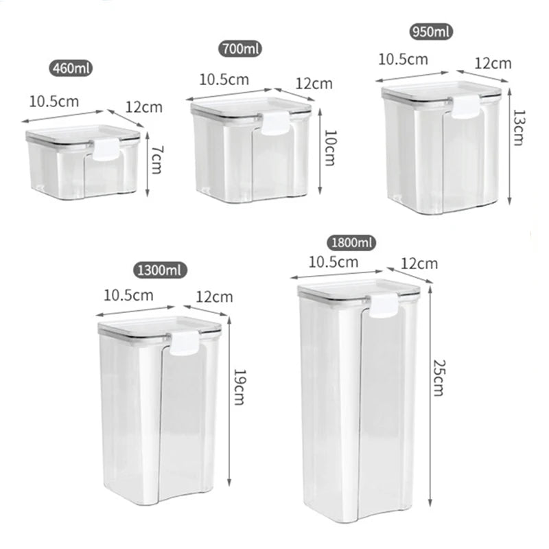 Airtight Kitchen Storage Jars Set – Moisture-Proof Grain & Seasoning Organizer | Gearelo