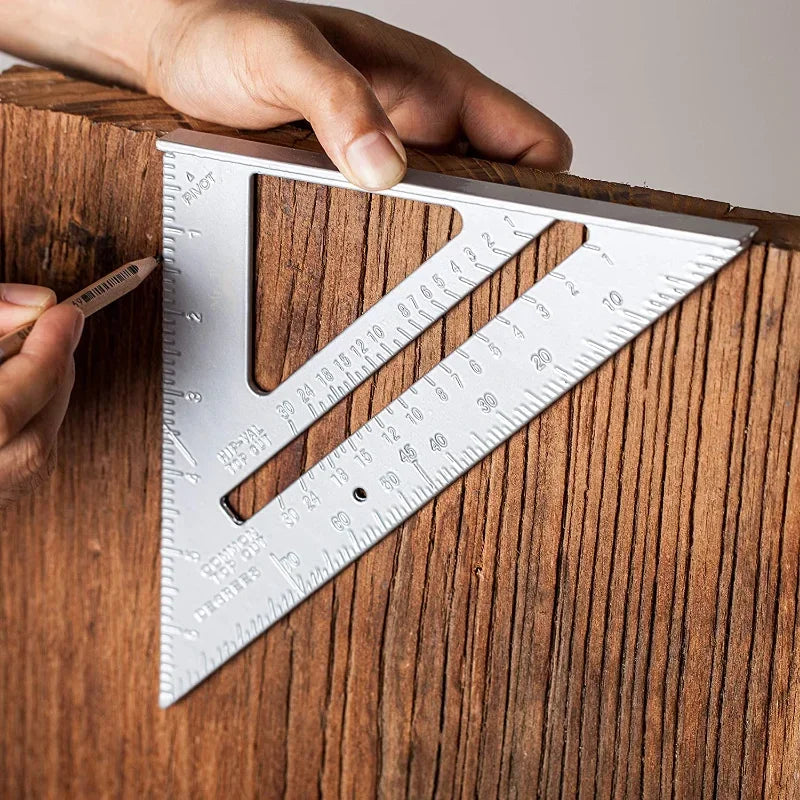 Aluminum Speed Square 7" – Carpenter Triangle Ruler, Inch & Metric | Gearelo