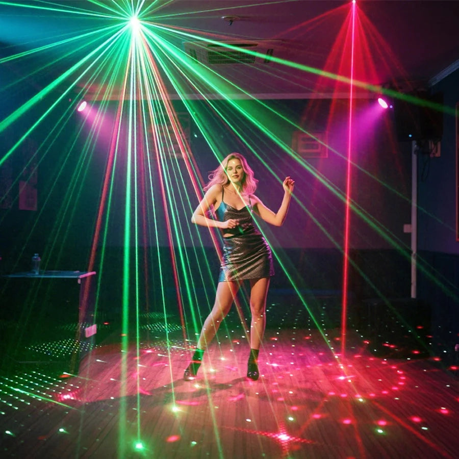 60-Pattern R&G Laser Party Projector – DJ Disco Flash Light Effect | Gearelo