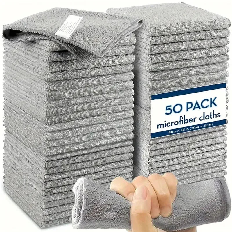 Microfiber Cleaning Cloths – Absorbent Polishing Towels for Car & Kitchen – 50PCS | Gearelo