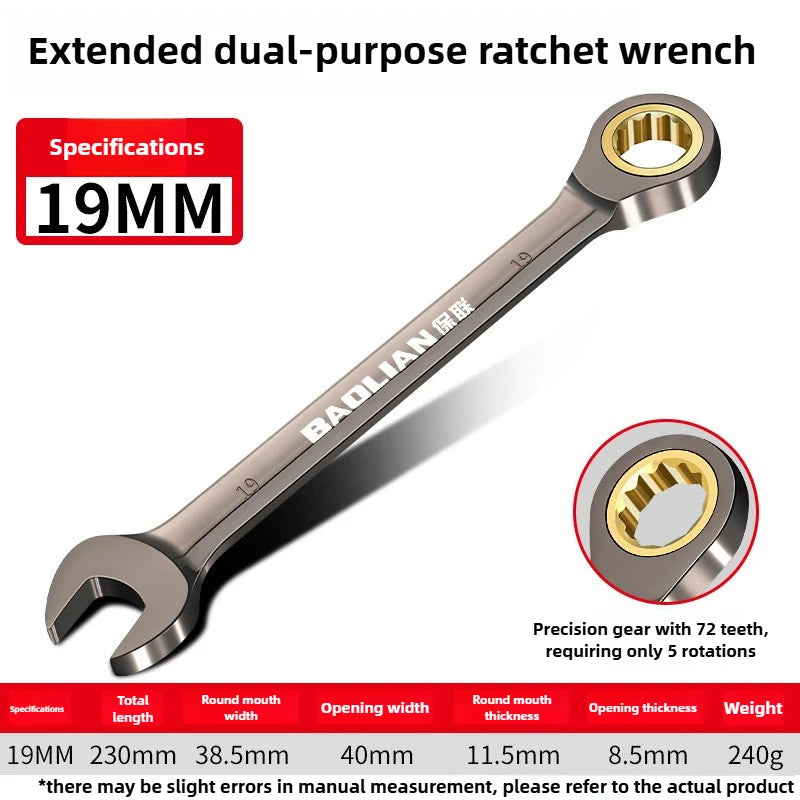 Universal Adjustable Torx Wrench – 8–22mm Ratchet Spanner Auto & Bike | Gearelo