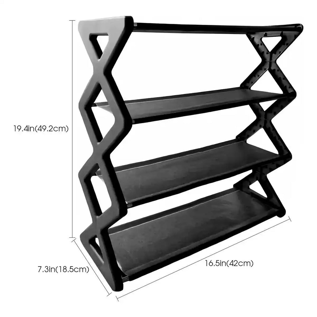 4-Tier X-Type Shoe Rack Organizer – Multifunctional Home & Dorm | Gearelo