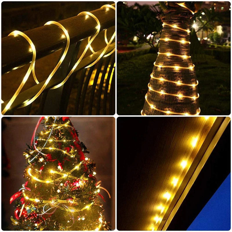 Solar Rope String Lights – Waterproof Outdoor Garden Fairy Lights – green | Gearelo