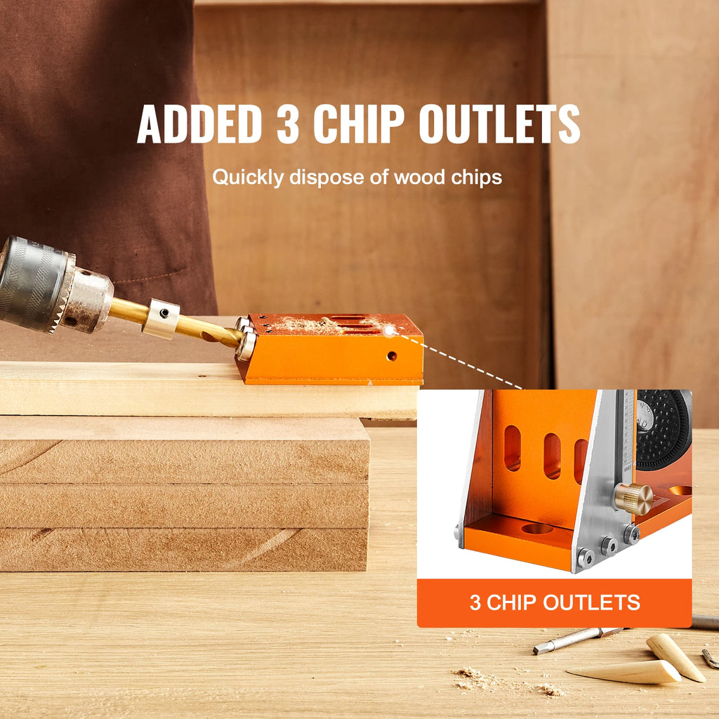 Pocket Hole Jig Kit – 30/34 Pcs Adjustable Drill Guide for Wood Joinery