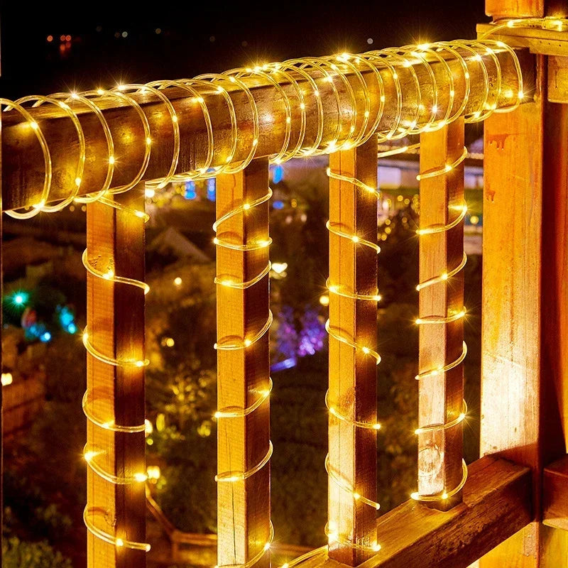 Solar Rope String Lights – Waterproof Outdoor Garden Fairy Lights – Blue | Gearelo