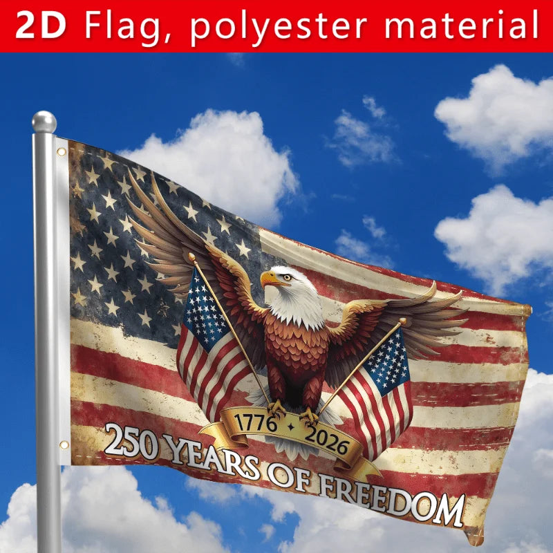 250th Anniversary Liberty Flag – 1776–2026 Bald Eagle Double-Sided Outdoor Flag | Gearelo