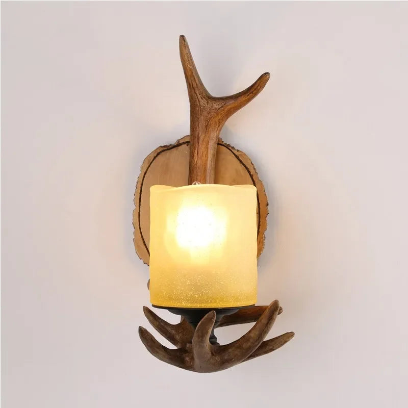 Retro Deer Horn LED Wall Lamp – Antler Light for Living Room – C | Gearelo