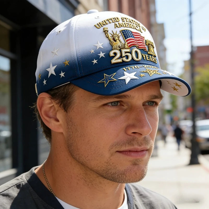 250th Anniversary Patriotic Baseball Cap – 3D Print Statue of Liberty & Liberty Bell | Gearelo