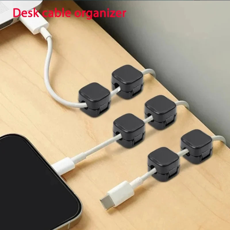 Magnetic Cable Clips – Self-Adhesive Wire & Cord Organizer for Desk – 12pcs white | Gearelo