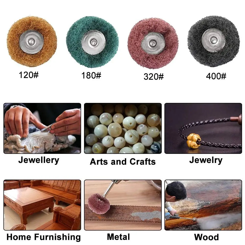 Abrasive Buffing Wheel Set – 1" Rotary Tool Polishing Wheels, 20 or 40-Pack | Gearelo