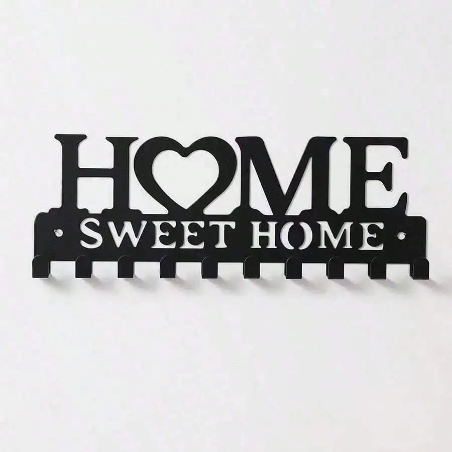 Metal Wall Key Hook – Black Decorative Storage Rack for Coats, Hats & Entryway | Gearelo