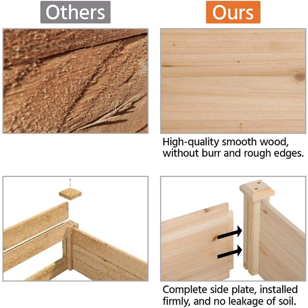 8×4ft Wooden Raised Garden Bed – Large Divisible Elevated Planter | Gearelo