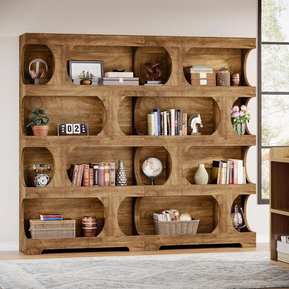 Asymmetrical 4-Tier Bookshelf 71" – Living Room & Home Office Shelf | Gearelo