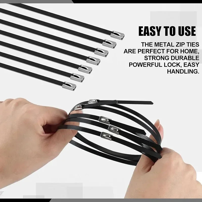 Stainless Steel Self-Locking Cable Ties – Heavy Duty, 10–100 Pack – 30CM | Gearelo
