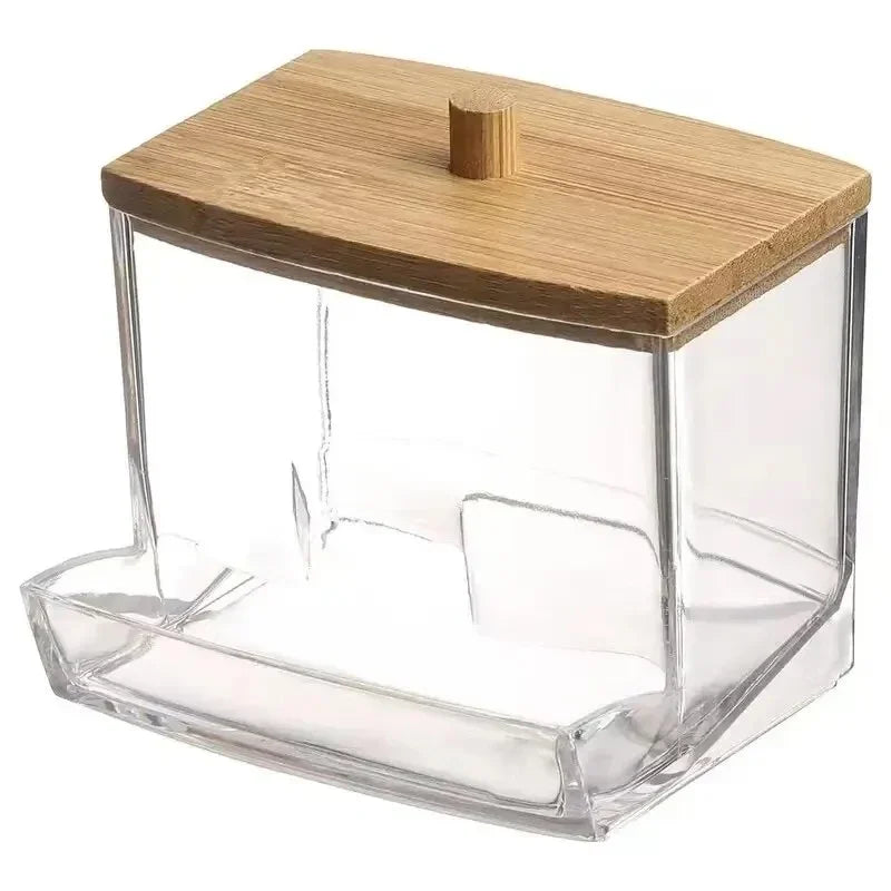 Cotton Swab Storage Box – Transparent Flip Lid Q-Tip Container | Gearelo