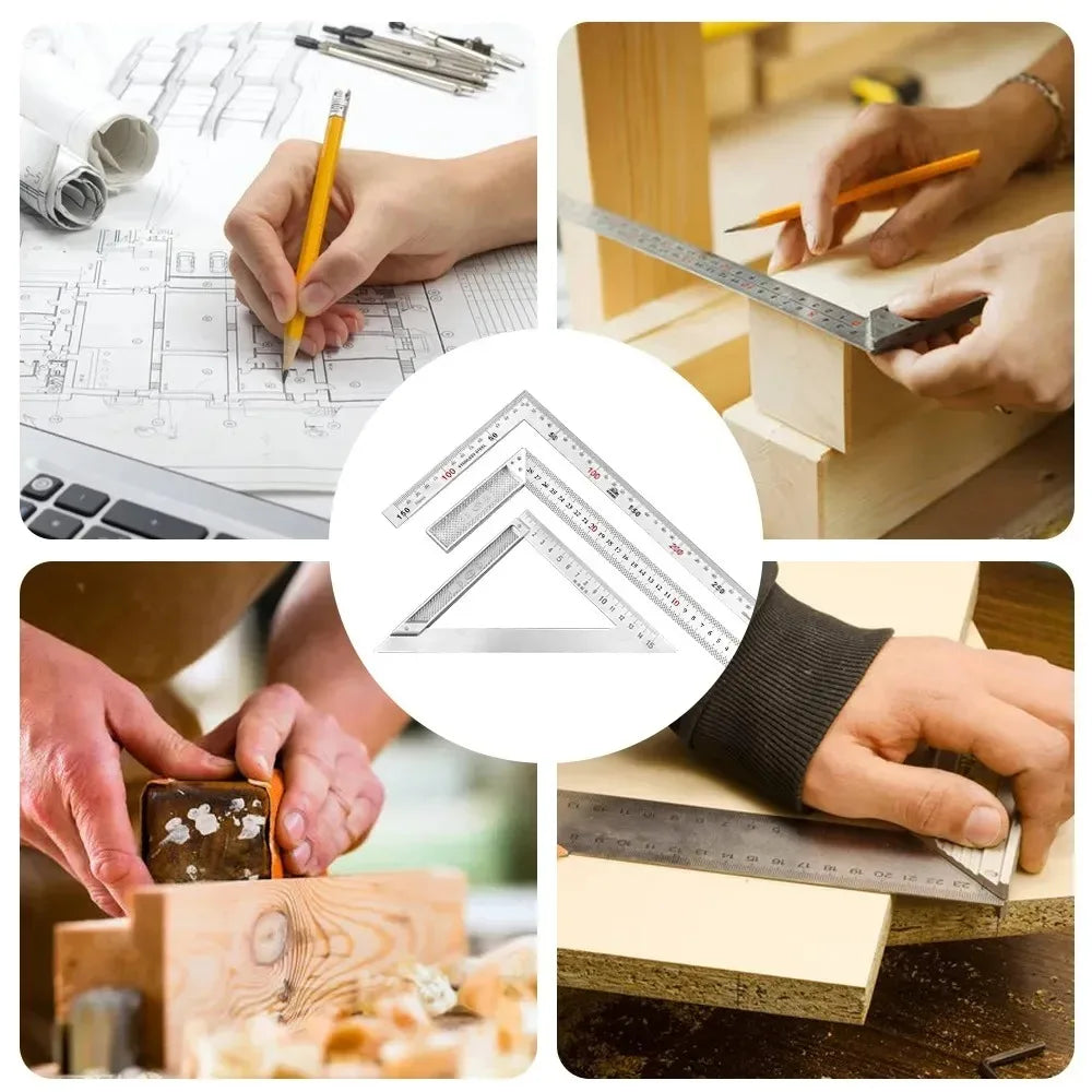Aluminum Alloy 90° Right Angle Square Ruler – Woodworking Measuring Gauge | Gearelo