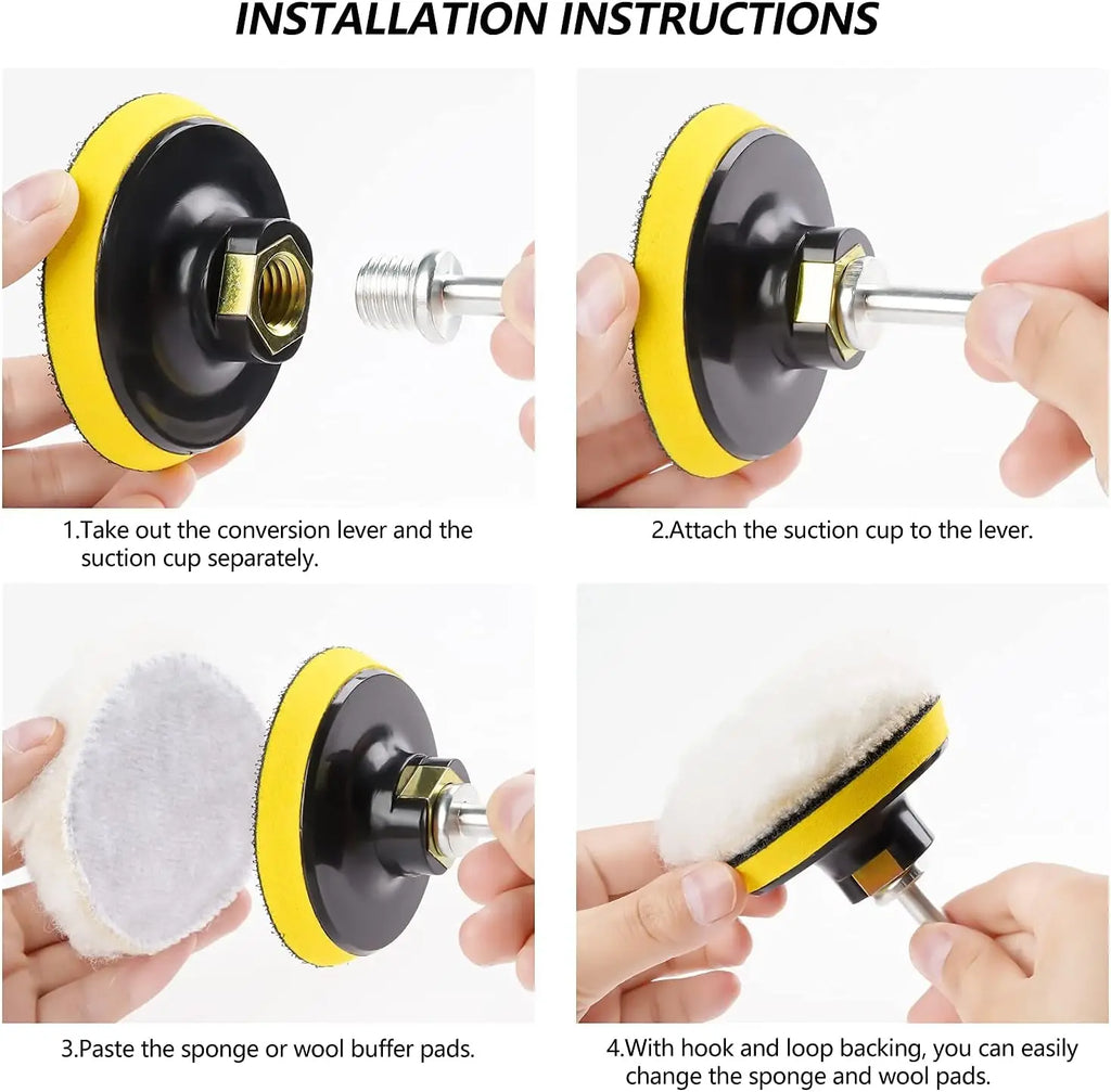 Car Headlight Restoration Kit – 3" Sanding & Polishing Pad Set, 15–65pc | Gearelo