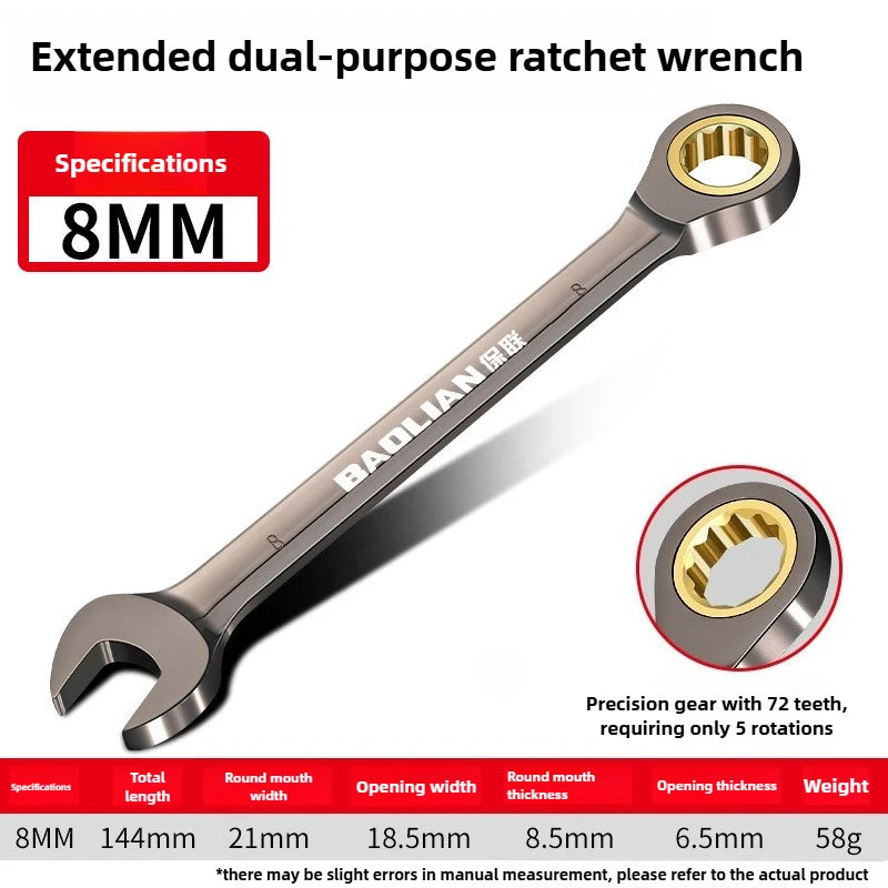 Universal Adjustable Torx Wrench – 8–22mm Ratchet Spanner Auto & Bike – 8mm | Gearelo