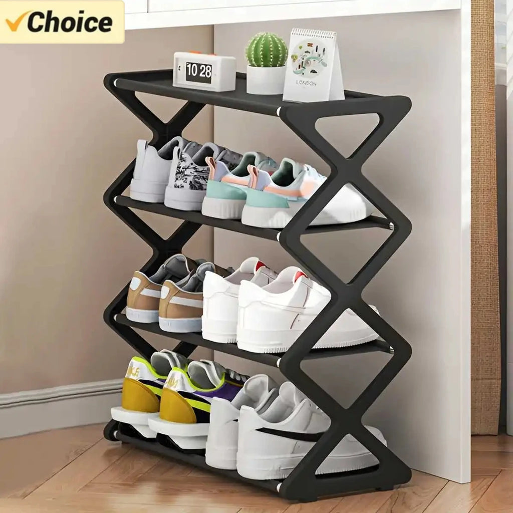 4-Tier X-Type Shoe Rack Organizer – Multifunctional Home & Dorm – 4-layer-C | Gearelo