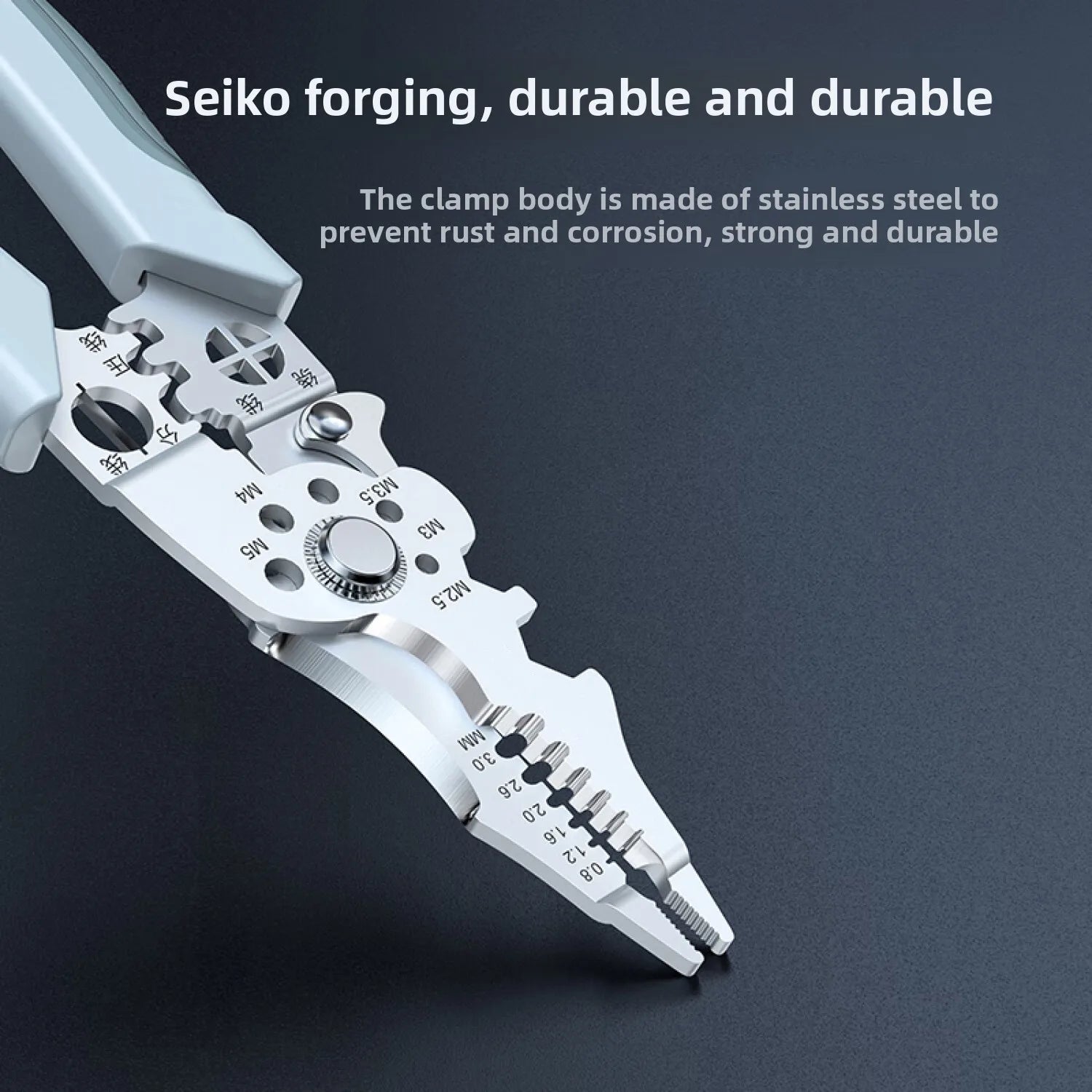 Heavy duty wire stripper plier solid forged stainless steel durable