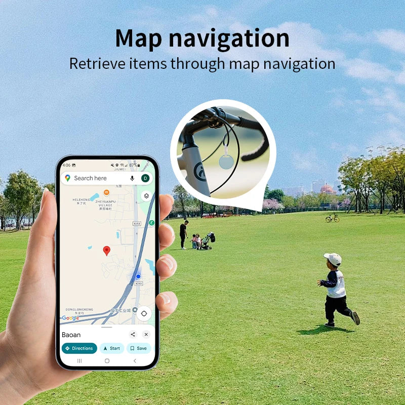 Android tracker map navigation Google Find Hub app screen