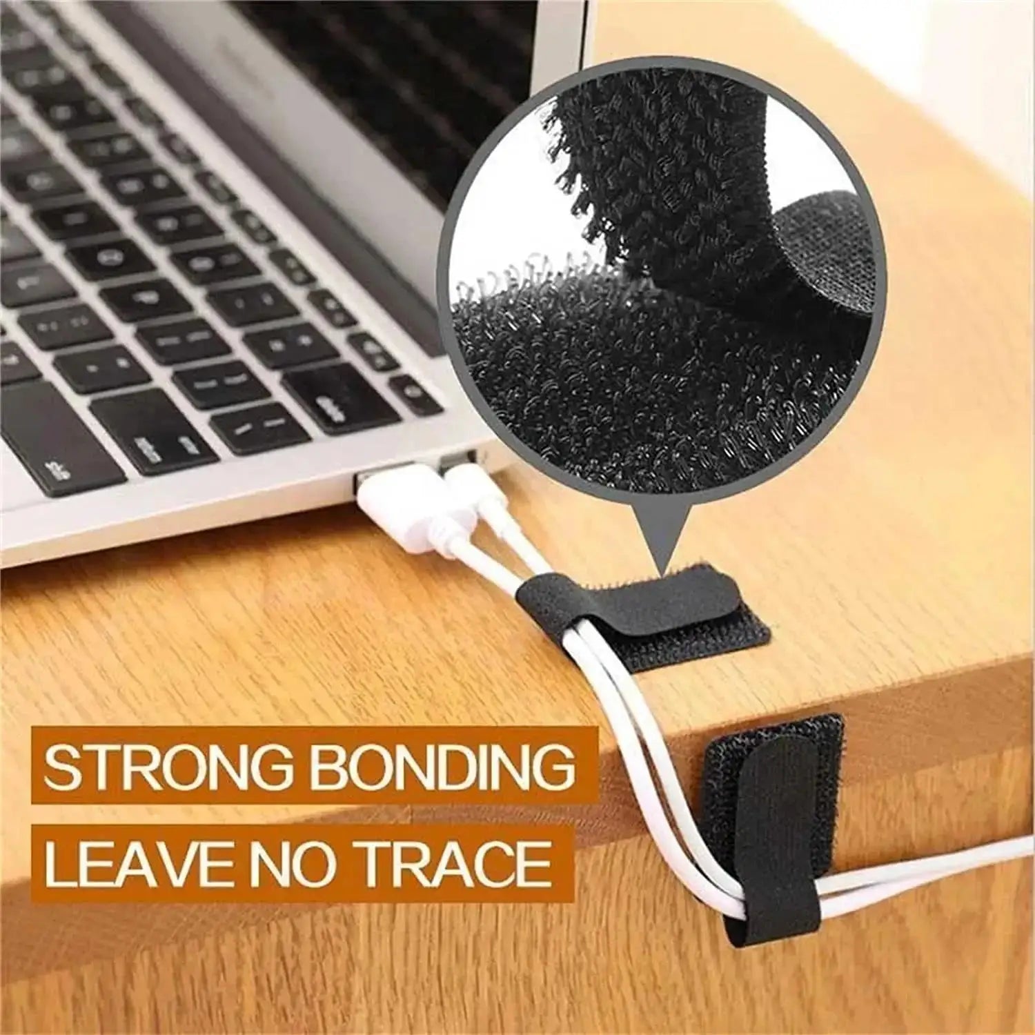 Cable tie nylon hook and loop surface detail close-up reusable
