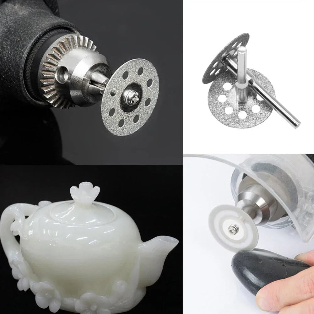 Diamond disc cutting metal with rotary tool sparks