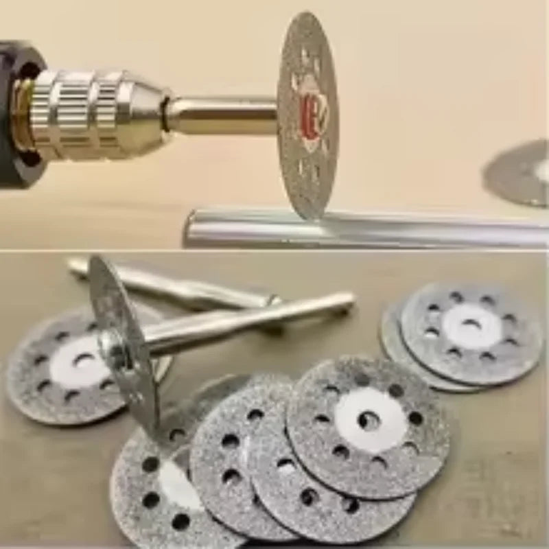 22mm diamond cutting disc set with 3mm mandrel for rotary tool