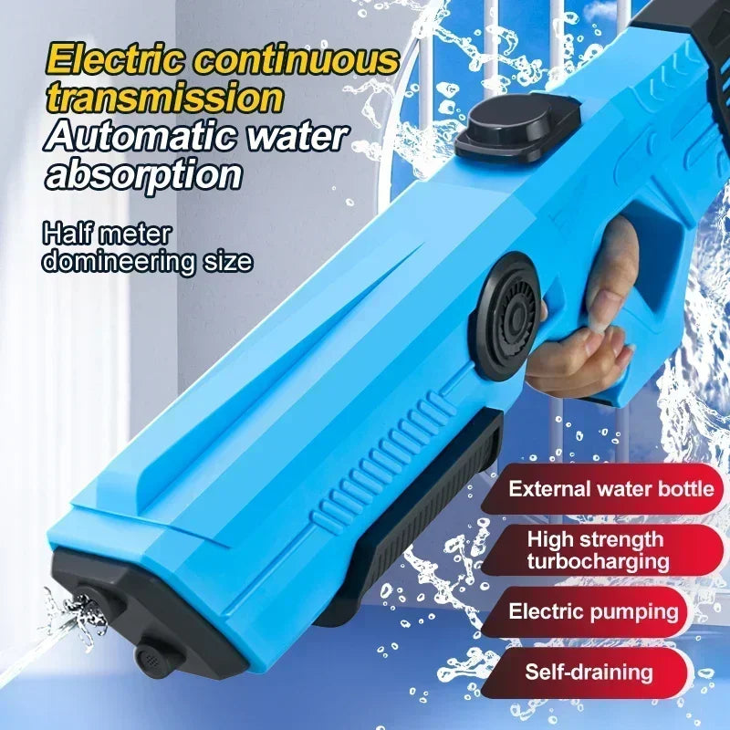 Electric water gun features external water bottle turbocharging electric absorption