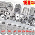 180-piece stainless steel flat washer assortment kit M2 to M10