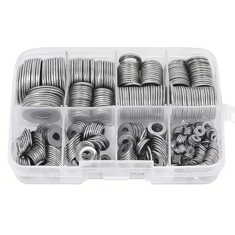 Stainless steel washers all sizes labeled M2 M3 M4 M5 M6 M8 M10