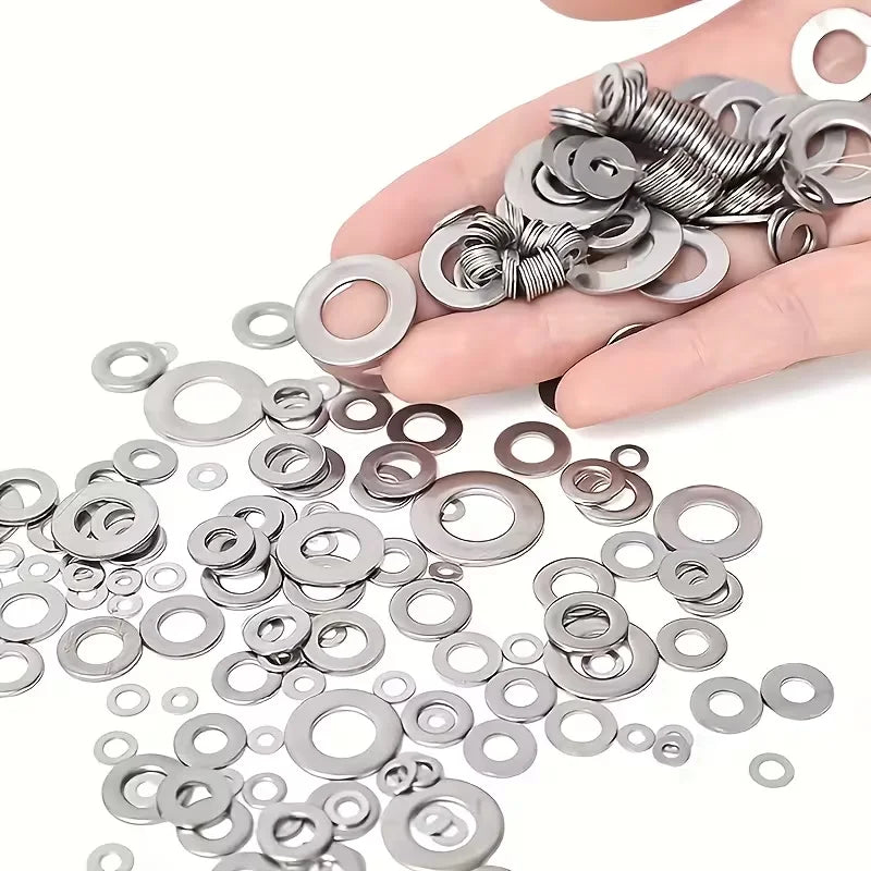 Stainless steel flat washer sizes comparison M2 to M10