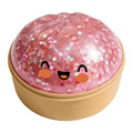 Pink sparkle glitter dumpling squishy ball — kawaii stress relief toy