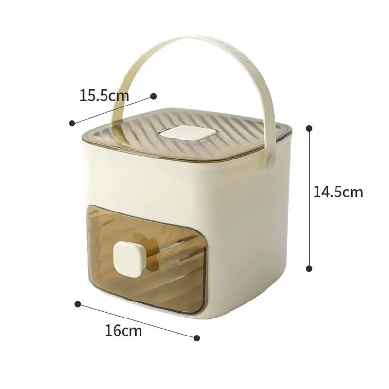 Ice cube maker dimensions 16x15.5x14.5cm with handle