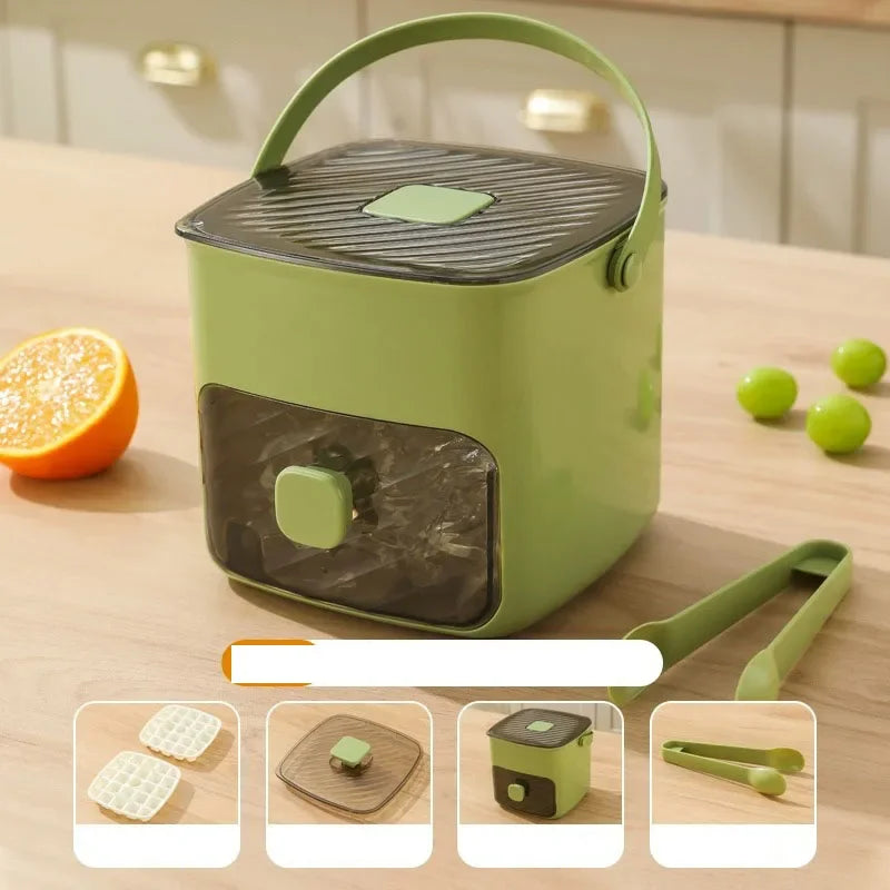 Ice cube maker color variants green and beige kitchen gadget