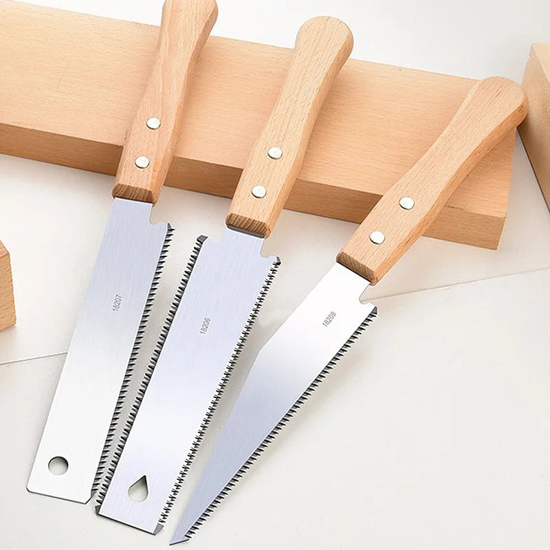 Japanese style pull saw set chrome vanadium steel wooden handle