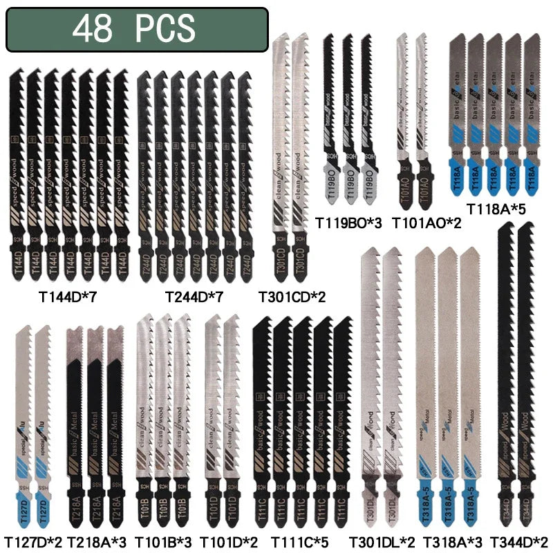 T-Shank HCS jigsaw blade assorted set – 10 20 35 48 pieces