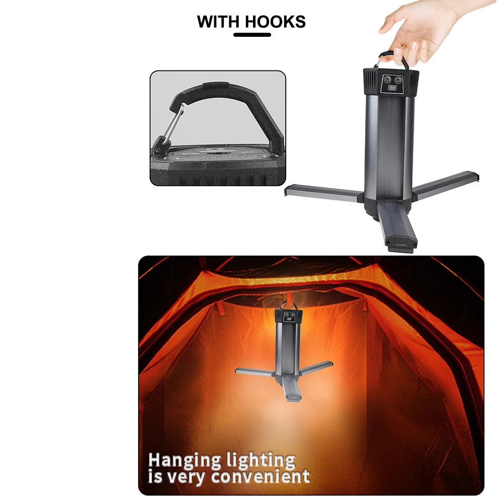 Rechargeable LED work light in use outdoor camping car repair